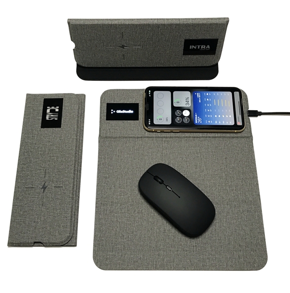 CY-1029 皮革滑鼠墊無線充電器